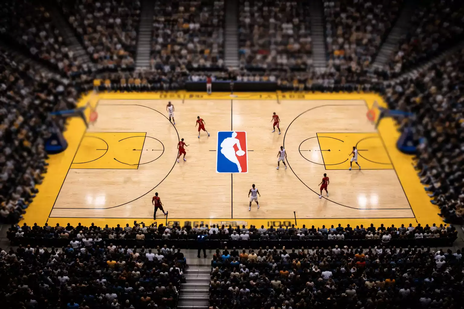 Basketball court with overlay showing different live betting market types