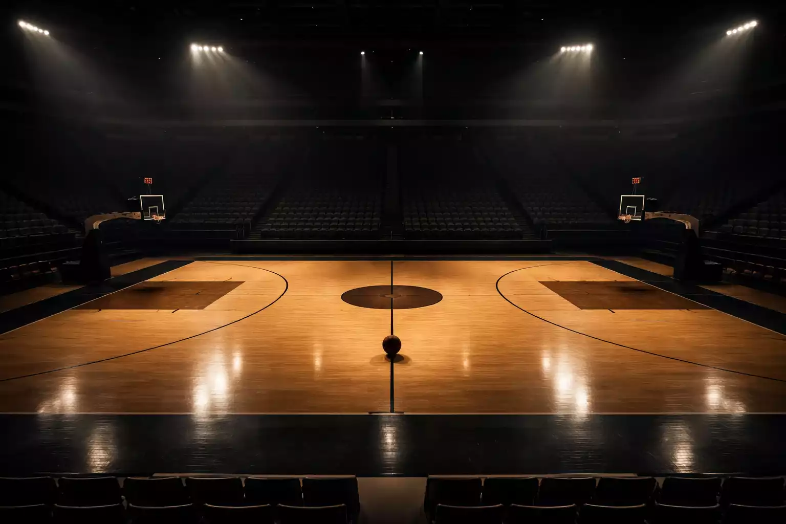 Basketball court timeline showing full season progression